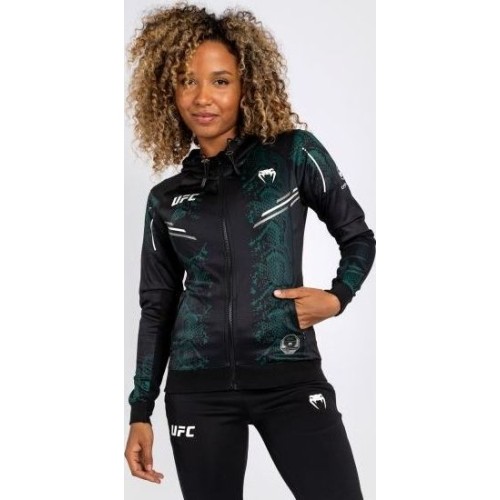 UFC Adrenaline by Venum Authentic Fight Night Women’s Walkout Hoodie - Emerald Edition - Green/Black