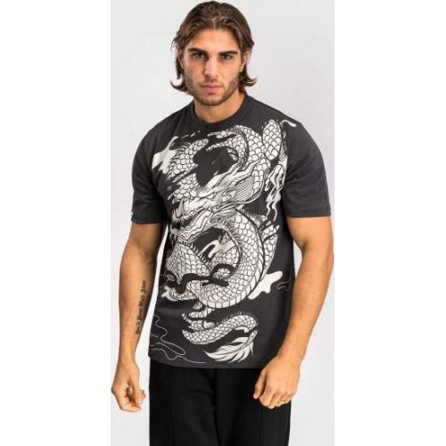 Venum Dragon’s Flight Men’s T-Shirt - Charcoal Grey/Cream White