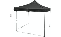 Party tent scissor 3x3m grey WATERPROOF