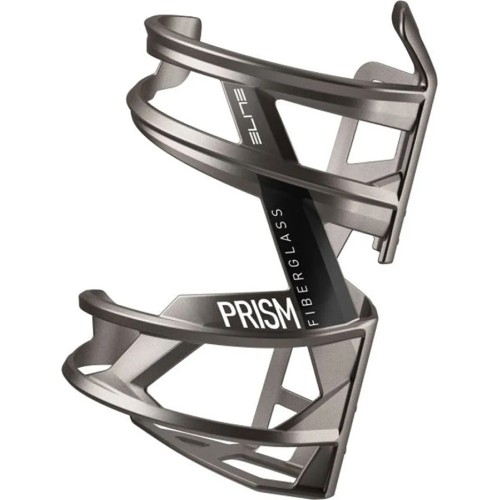 Elite Bottle Cage Prism Left Titanium Metal, Black graphic