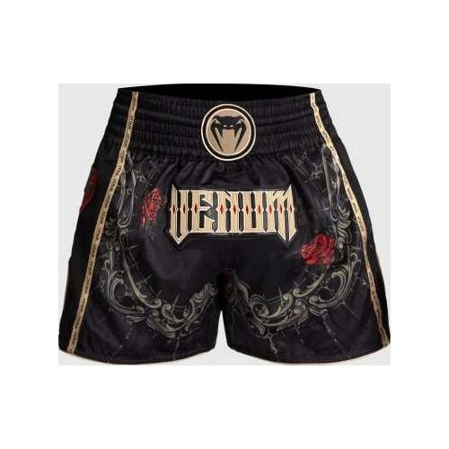 Venum Santa Muerte 5.0 Muay Thai Shorts - Deep Black/Gold