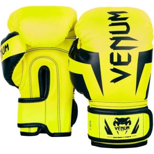 Rękawice bokserskie Venum Elite Kids - Ekskluzywne - Fluo żółte
