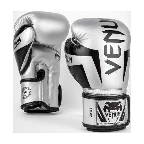 Venum Elite Boxing Gloves - Silver/Black