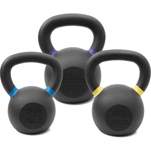 Zestaw żeliwnych odważników kettlebell Pivot Fitness Premium 48 kg