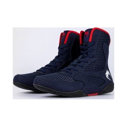 Venum Contender Boxing Shoes - Navy Blue/Red