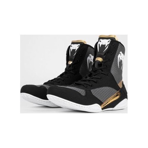 Venum Elite Boxing Shoes - Black/White/Gold