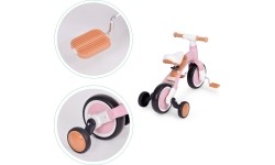 Rower rowerek biegowy z pedałami - treningowy kółka boczne 3W1 różowy ECOTOYS