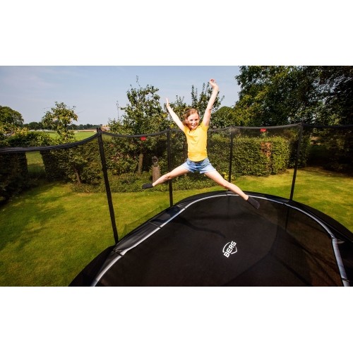 Trampolina BERG Grand Favorit InGround - 520 cm, szara, z siatką zabezpieczającą Comfort