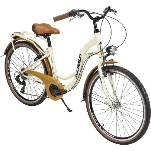 Dviratis AZIMUT Vintage TX-7 26" 2023 kremowo-brązowy błyszczący