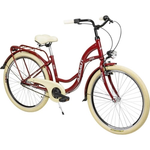 Dviratis AZIMUT Vintage 26" 3-biegowy 2023 bordowo-kremowy błyszczący