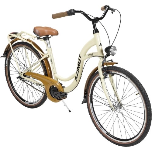 Dviratis AZIMUT Vintage 26" 3-biegowy 2023 kremowo-brązowy błyszczący