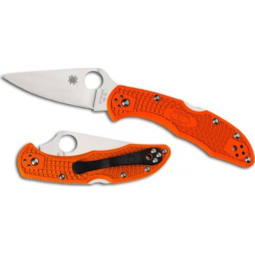 Nóż składany Spyderco C11FPOR Delica 4, Flat Ground, Pomarańczowy