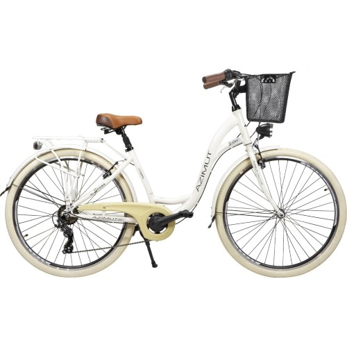 Dviratis AZIMUT Sarema 28" ALU TX-7 2023 jasny kremowy błyszczący