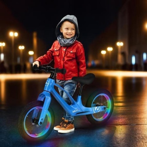 RB901 LED BALANCING BIKE 12‘’ INFLATABLE WHEELS BLUE NILS FUN