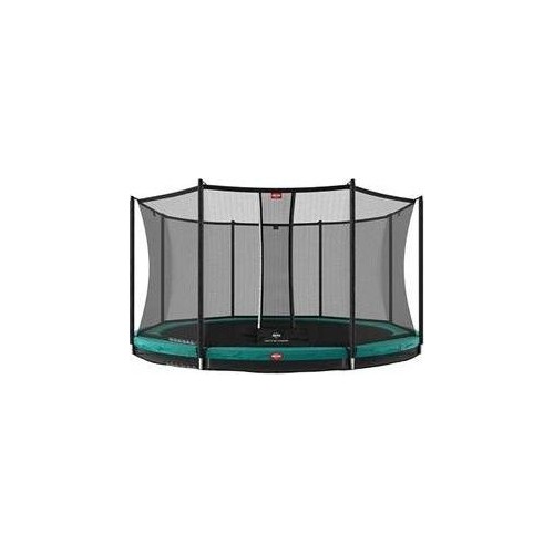 Trampolina BERG InGround Favorit - 430 cm, zielona, z siatką zabezpieczającą Comfort