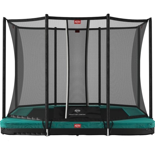 Trampolina BERG Ultim Favorit InGround - 280 cm, zielona, z siatką zabezpieczającą Comfort