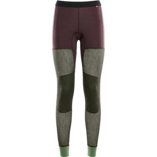 Women Pants Aclima Hybrid Longs, Burgundy-Green, S Size