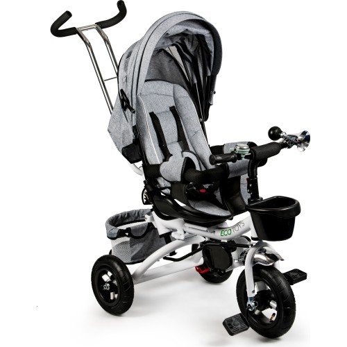 Turning tricycle 360° Grey Delux with canopy ECOTOYS