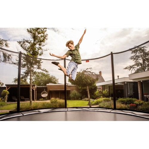 Trampolina BERG Favorit InGround - 200 cm, szara, z siatką zabezpieczającą Comfort