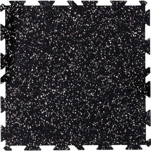 Rubber Tile Slice - Puzzle, Black/White dots, Mosaic EPDM