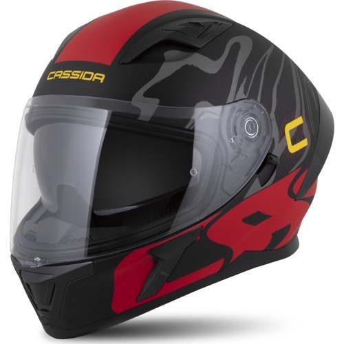 Motorcycle Helmet Cassida Orbit Multivers Matte Black/Red/Gray/Yellow