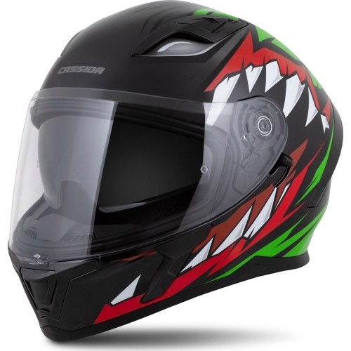 Kask motocyklowy Cassida Orbit StriX czerwony/zielony/szary/biały/czarny