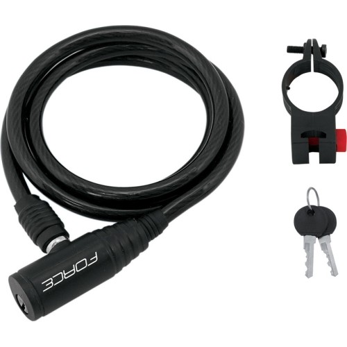 FORCE Eco lock with holder 120cm/8mm (black)
