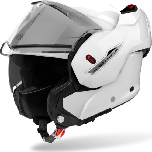 Flip-Up Motorcycle Helmet AIROH MATHISSE 2 Color P/J Glossy White