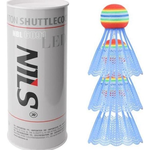 Nylonowe lotki do badmintona Nils NBL6091, LED - 3 szt.