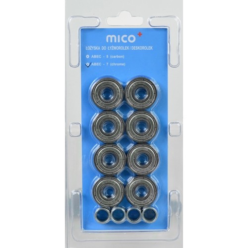 Łożyska chromowe Mico Abec-7, 8szt