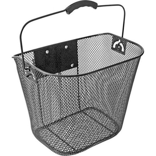 Koszyk na kierownicę rowerową Dvirtex, 34x25x26cm, metalowy (czarny)