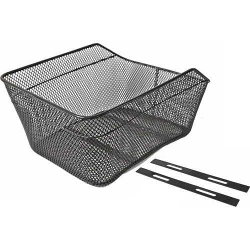 Metalowa torba na bagażnik rowerowy 39x20x20/17cm (czarna)