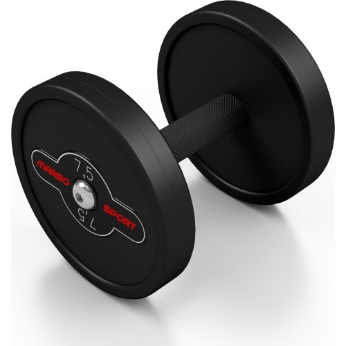 Hantel gumowany Marbo - 7,5 kg, czarny