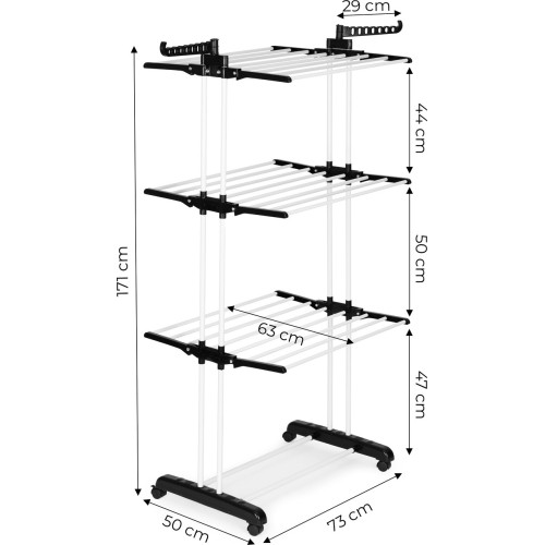 Suszarka na pranie pionowa z kółkami składana