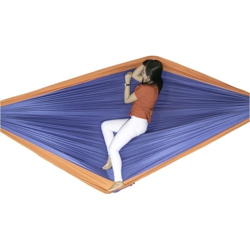 Hamak Ticket To The Moon, podwójny, niebiesko-pomarańczowy