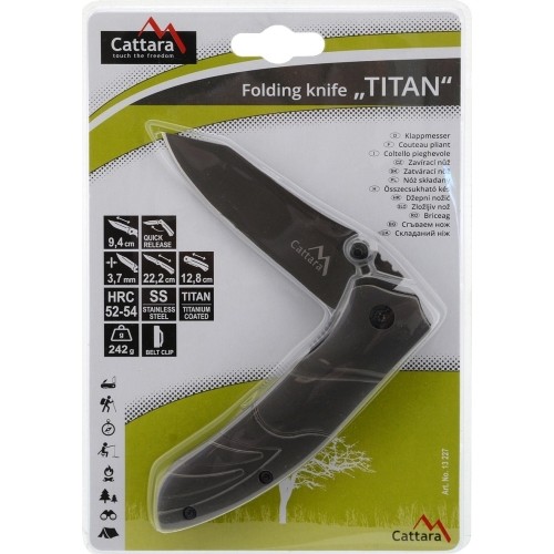 Nóż składany z mocowaniem Cattara Titan 22 cm