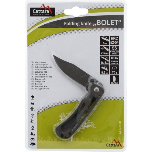 Nóż składany z mocowaniem Cattara Bolet 16,5 cm