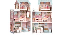 Duży domek dla lalek Barbie z kompletem mebelków ECOTOYS