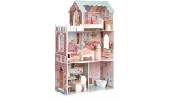 Duży domek dla lalek Barbie z kompletem mebelków ECOTOYS