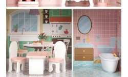 Duży domek dla lalek Barbie z kompletem mebelków ECOTOYS