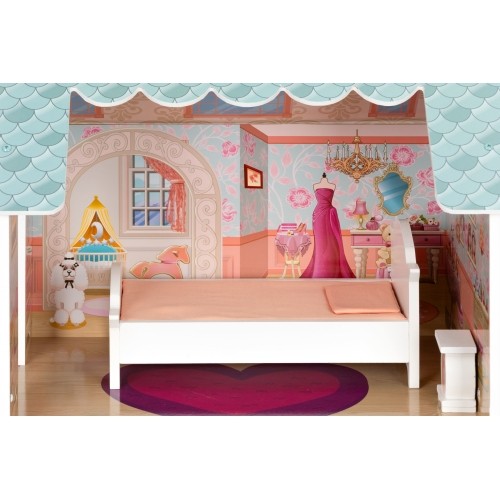 Duży domek dla lalek Barbie z kompletem mebelków ECOTOYS