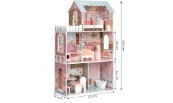 Duży domek dla lalek Barbie z kompletem mebelków ECOTOYS