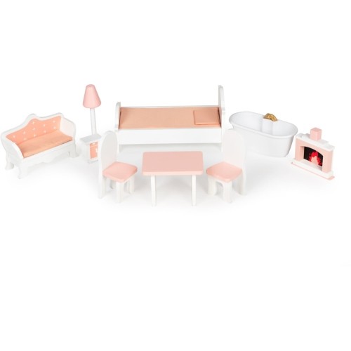 Duży domek dla lalek Barbie z kompletem mebelków ECOTOYS