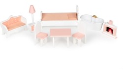 Duży domek dla lalek Barbie z kompletem mebelków ECOTOYS