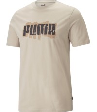 Koszulka bawełniana męska Puma Graphics Wording Cream 674475 88