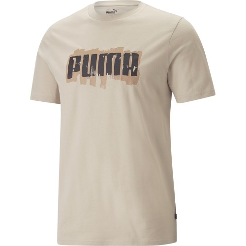Koszulka bawełniana męska Puma Graphics Wording Cream 674475 88