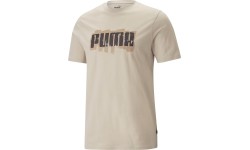Koszulka bawełniana męska Puma Graphics Wording Cream 674475 88
