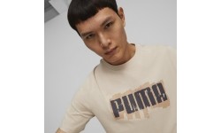 Koszulka bawełniana męska Puma Graphics Wording Cream 674475 88