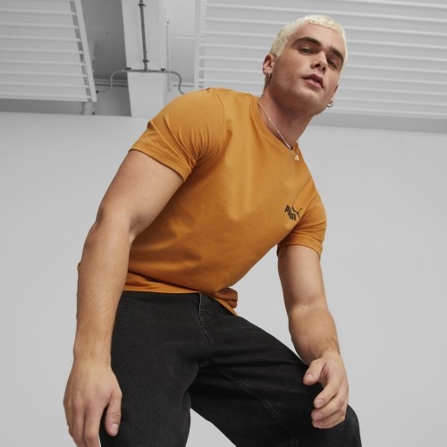 Puma bawełniana koszulka męska Ess Small Logo Tee Brown 586669 27