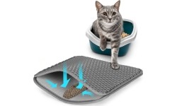 Mata dwuwarstwowa wycieraczka pod kuwetę dla kota szara
